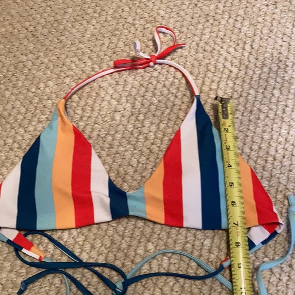 Striped Triangle Bikini Tie Top - Picture 7 of 7